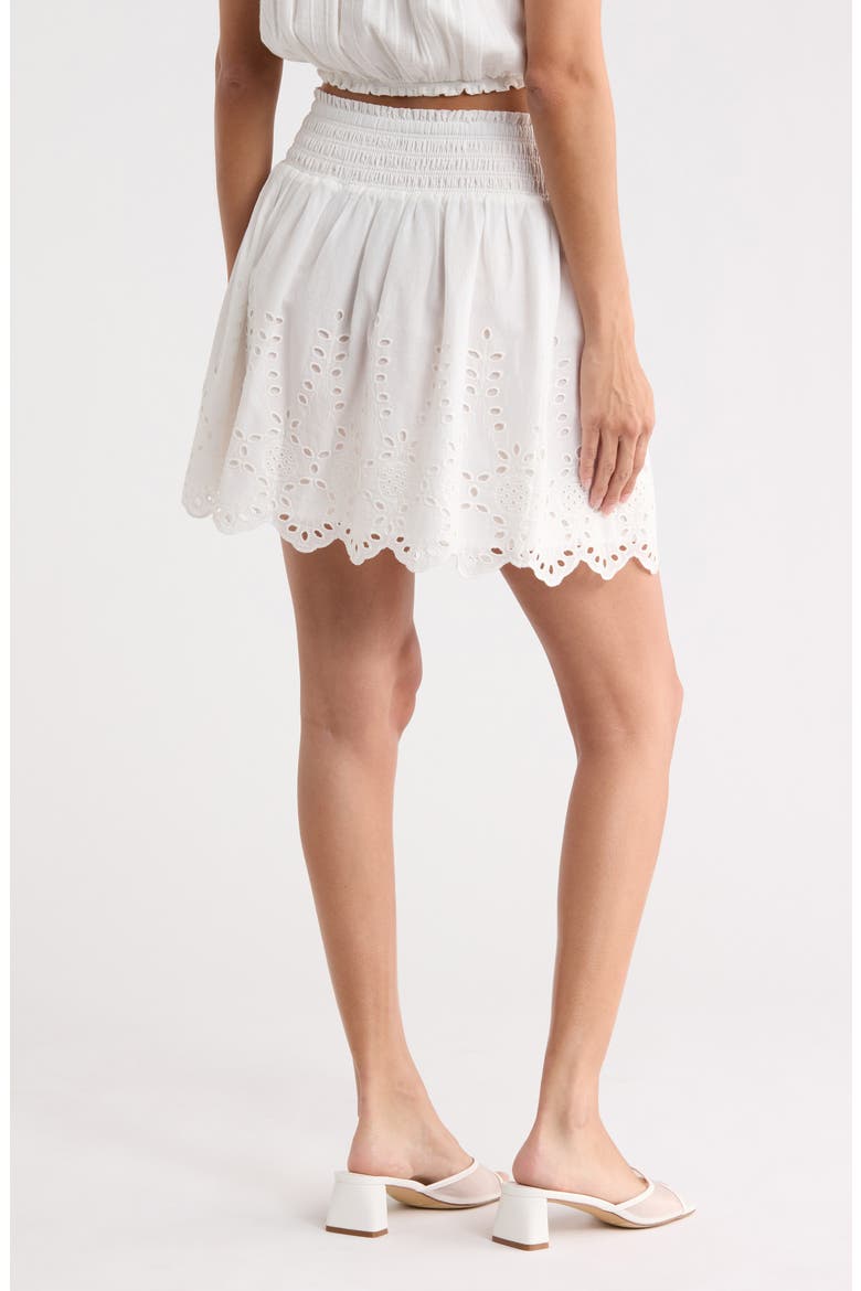 Eyelet Miniskirt, Alternate, color, WHITE BLANC