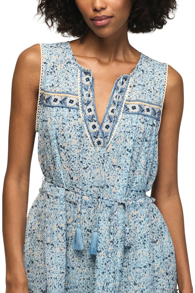 Floral Embroidery Minidress, Alternate, color, BLUE FLORAL