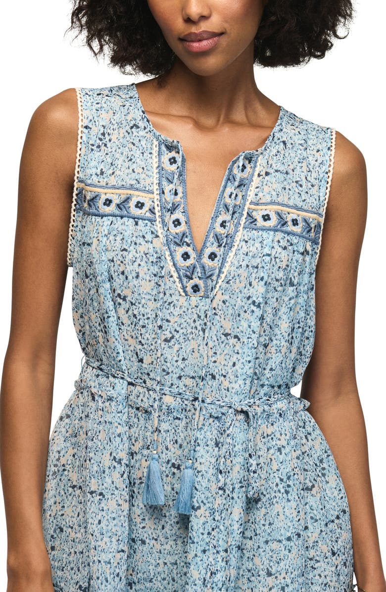 Lucky Brand Floral Embroidery Minidress, Alternate, color, Blue Floral