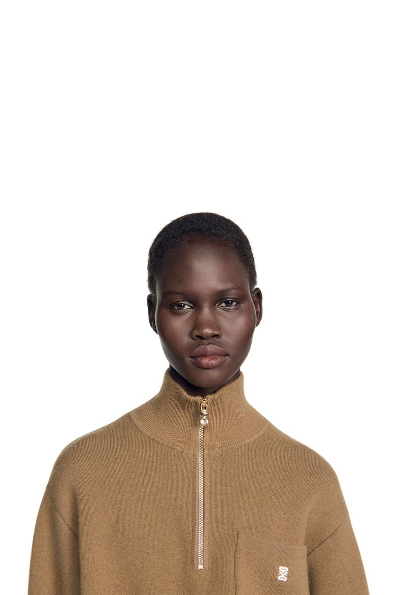 Wool and cashmere sweater, Alternate, color, Camel
