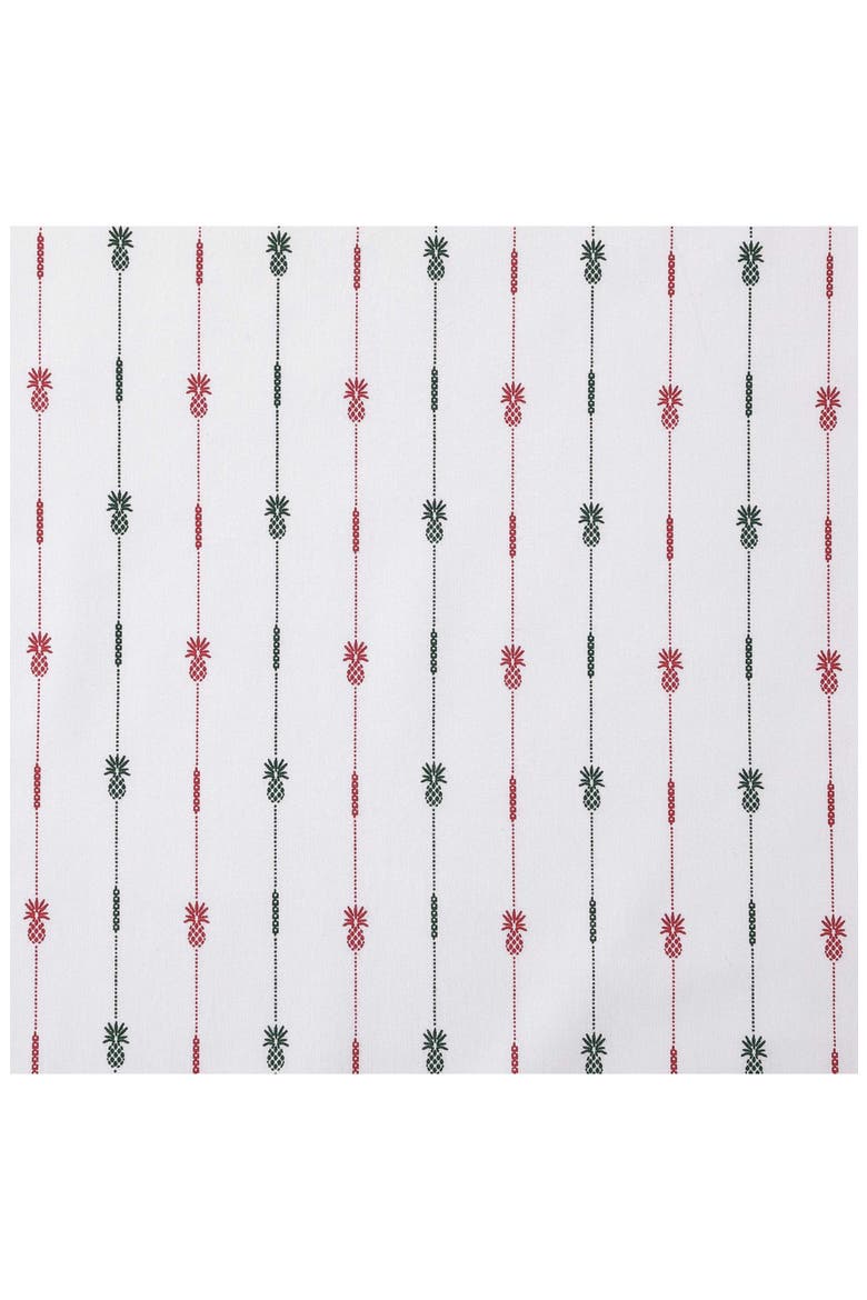 Pineapple Pinestripe Cotton Sateen Sheet Set, Alternate, color, WHITE MULTI