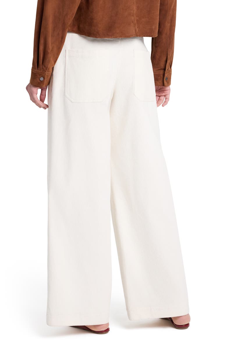 Dylan Stretch Cotton Corduroy Wide Leg Pants, Alternate, color, WHITE