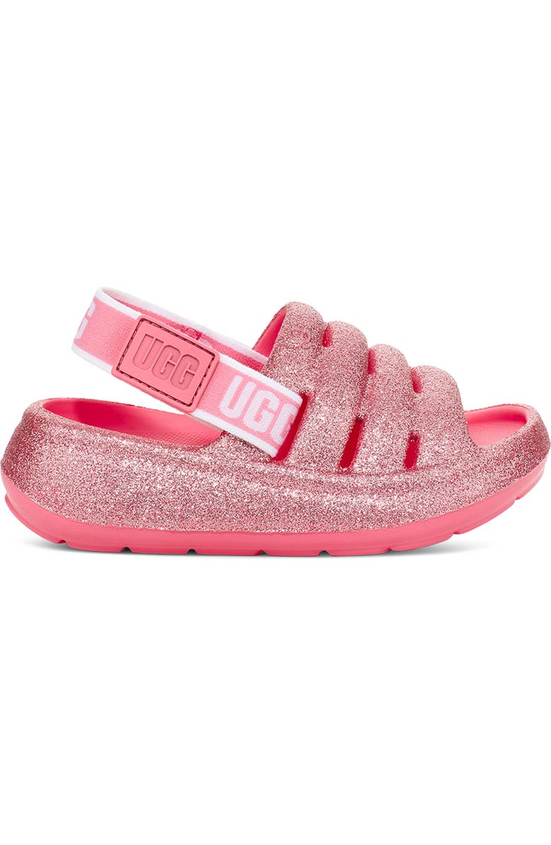 UGG<sup>®</sup> Kids' Sport Yeah Glitter Slingback Sandal, Alternate, color,