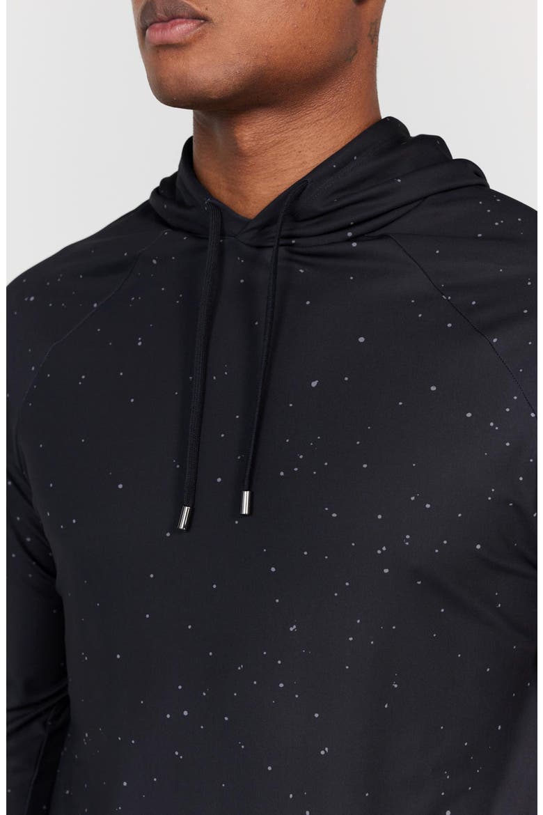 Chivas Flecked Stretch Hoodie, Alternate, color, TUXEDO