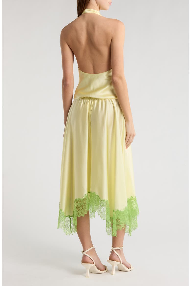 Elira Cowl Halter Neck Midi Dress, Alternate, color, KEY LIMES