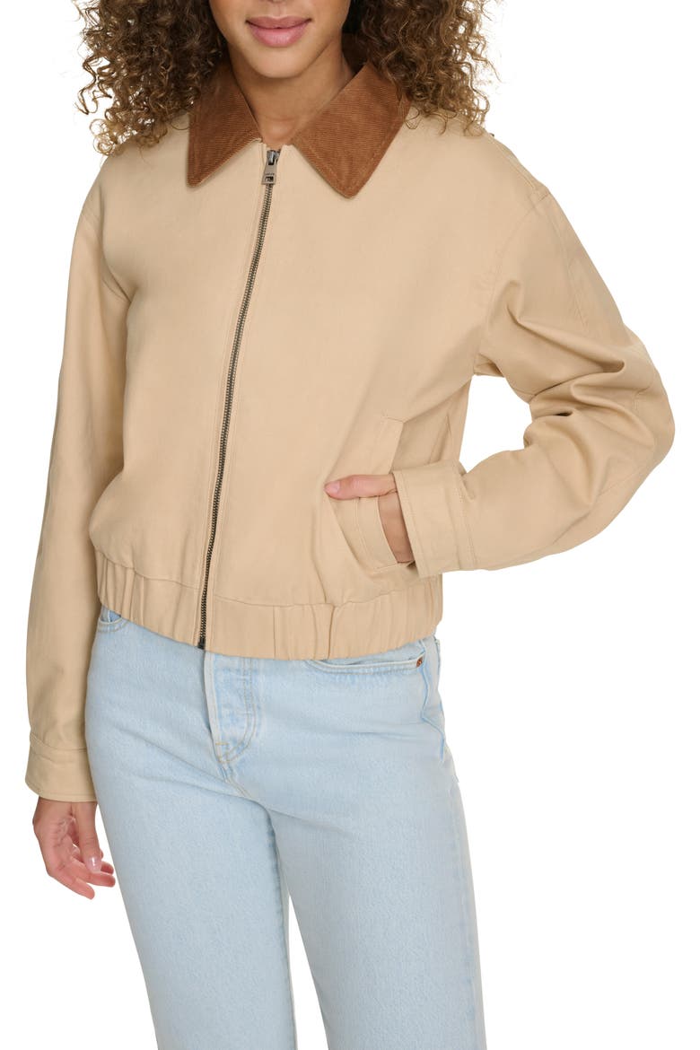 Cotton Bomber Jacket, Main, color, TAN