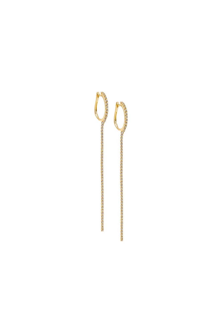 CZ Tennis Drop Huggie Earring, Main, color, Gold