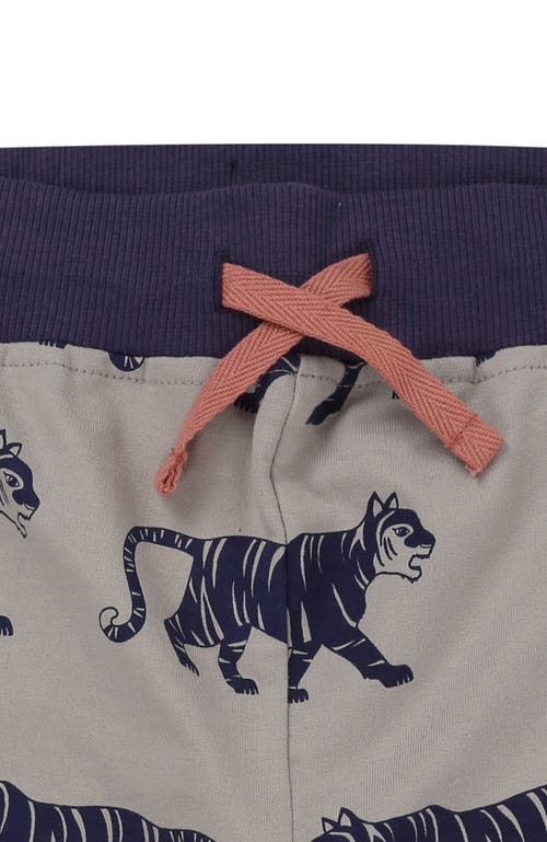 Lilly + Sid Organic Cotton Tiger And Stripe Shorts In Multi