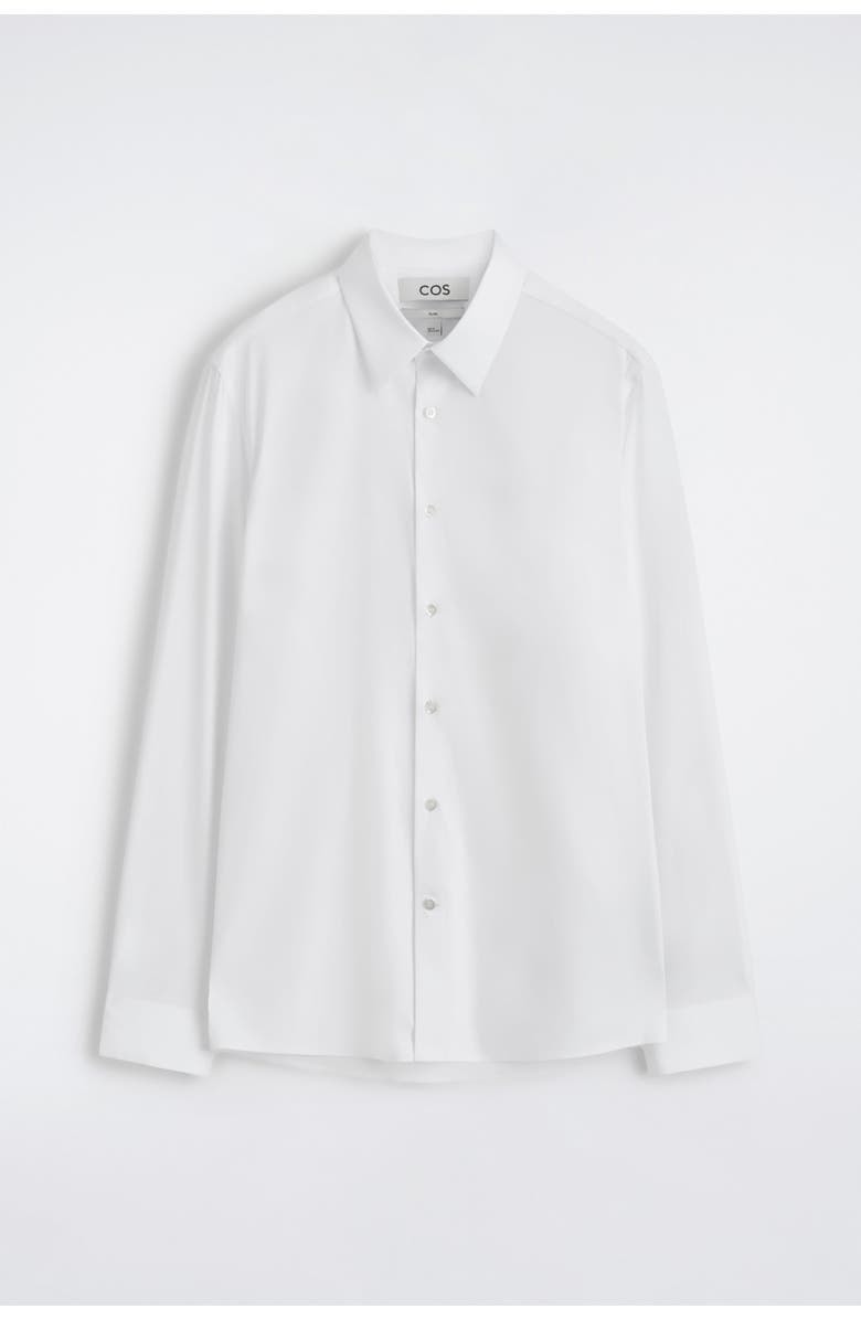 COS Slim Tailored Cotton-poplin Shirt, Alternate, color, White