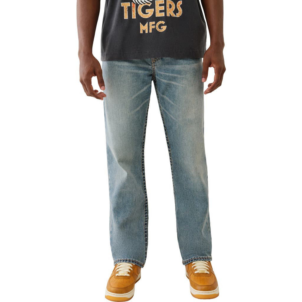 True Religion Ricky Super T Flap Straight Leg Jeans In Blue
