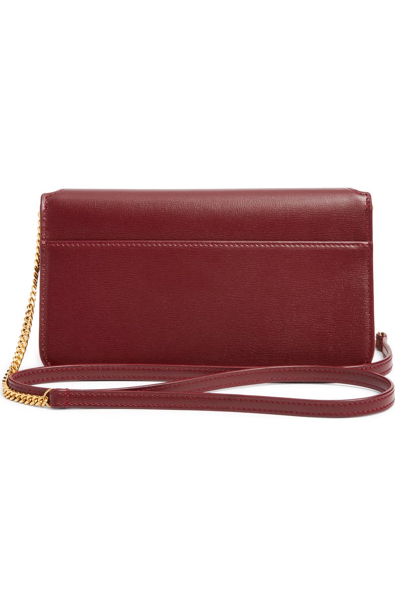 Saint Laurent Monogram Phone Shoulder Bag, Alternate, color, Rouge Merlot