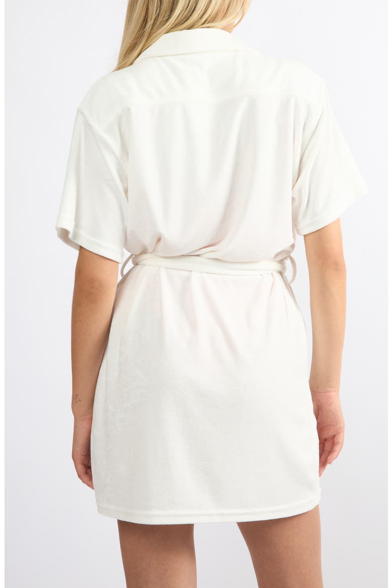 The Coastal French Terry Mini Shirtdress, Alternate, color, WHITE