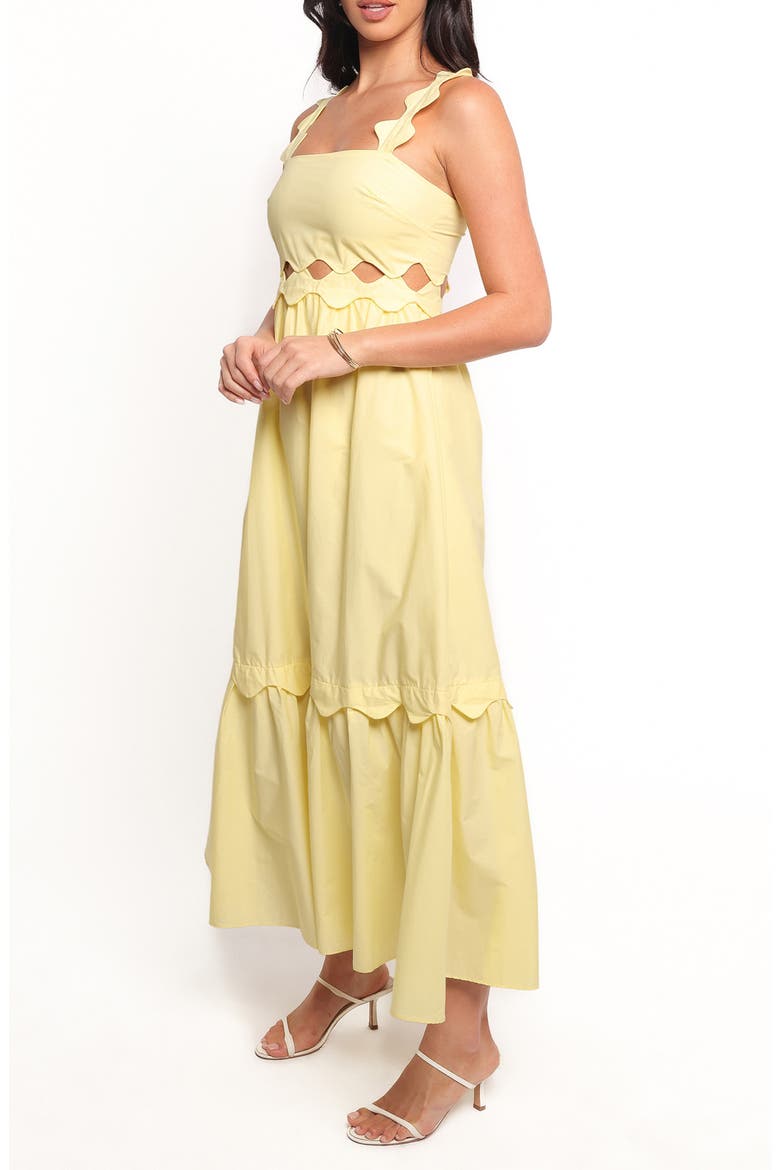 Dixie Scalloped Cutout Cotton Maxi Dress, Alternate, color, YELLOW