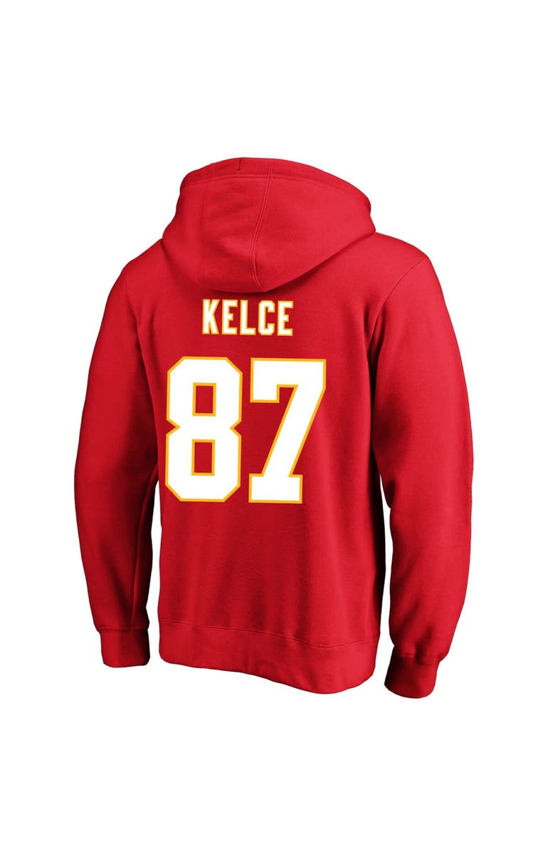 FANATICS Men's Fanatics Branded Travis Kelce Red Kansas City Chiefs Super Bowl LVIII Big & Tall Name & Number Pullover Hoodie, Alternate, color,
