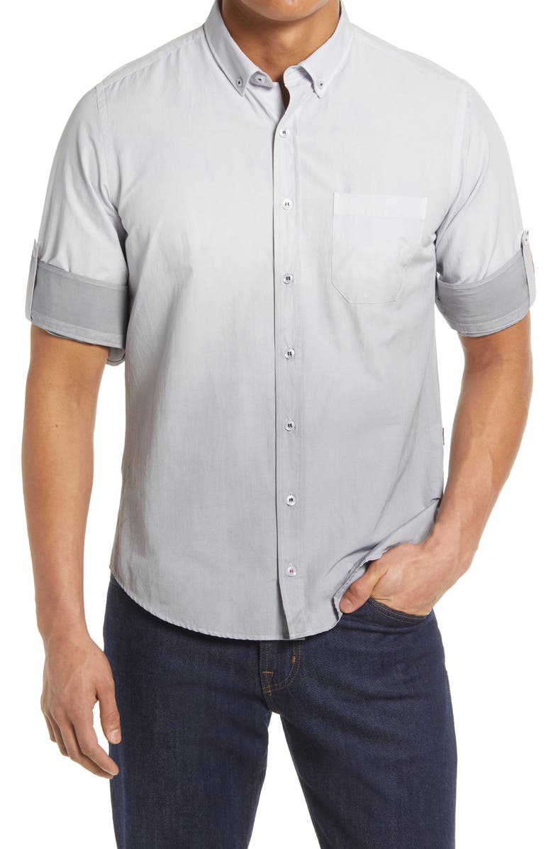 Stone Rose Long Sleeve Stretch Button-Down Shirt, Alternate, color, White