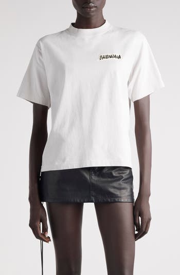 Balenciaga Medium Fit Masking Tape Logo Dry Jersey T-Shirt | Nordstrom