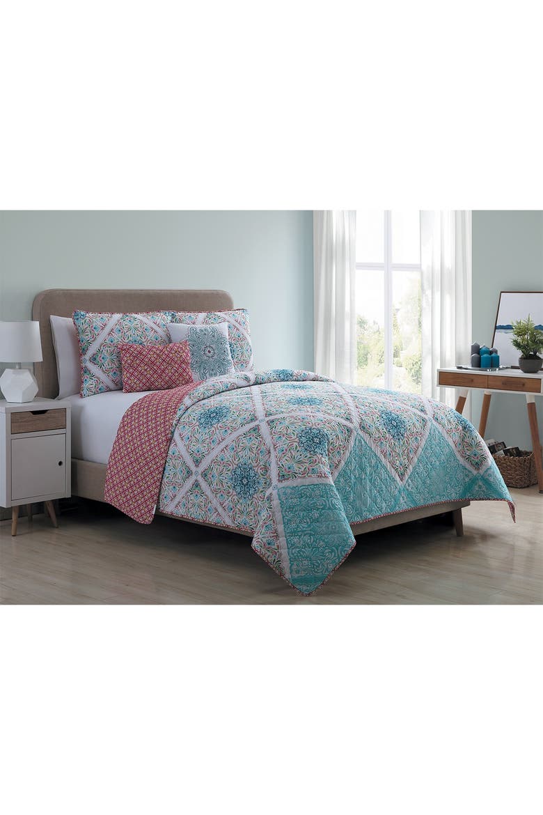 Windsor Reversible Medallion Quilt Set - King, Alternate, color, MULTI