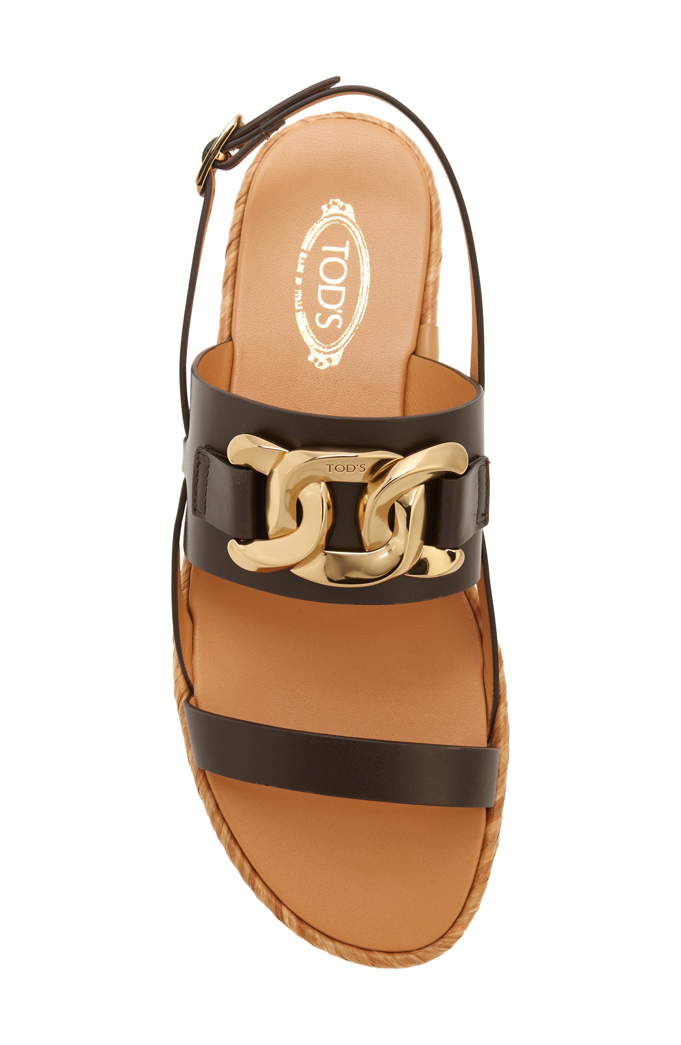 Tod's Chain Espadrille Platform Sandal, Alternate, color, 