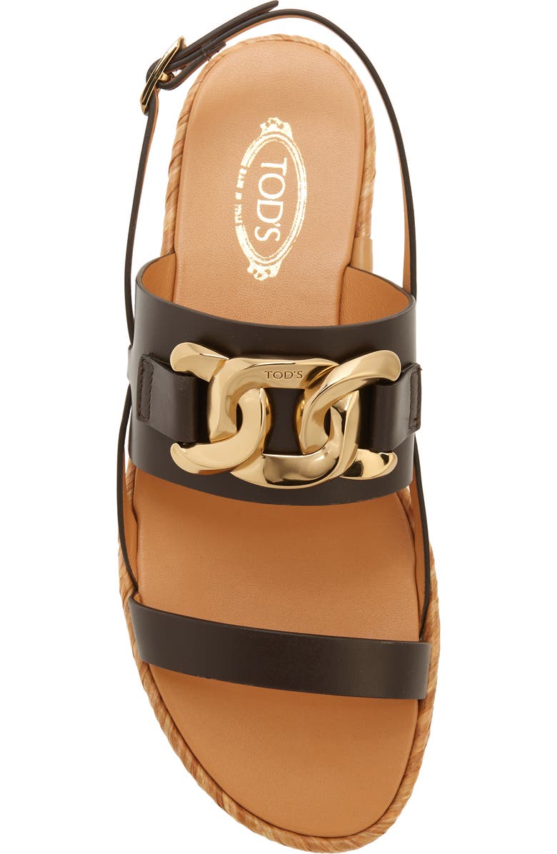 Tod's Chain Espadrille Platform Sandal, Alternate, color,