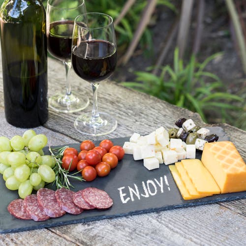 Twine Slate Cheese Board In Black