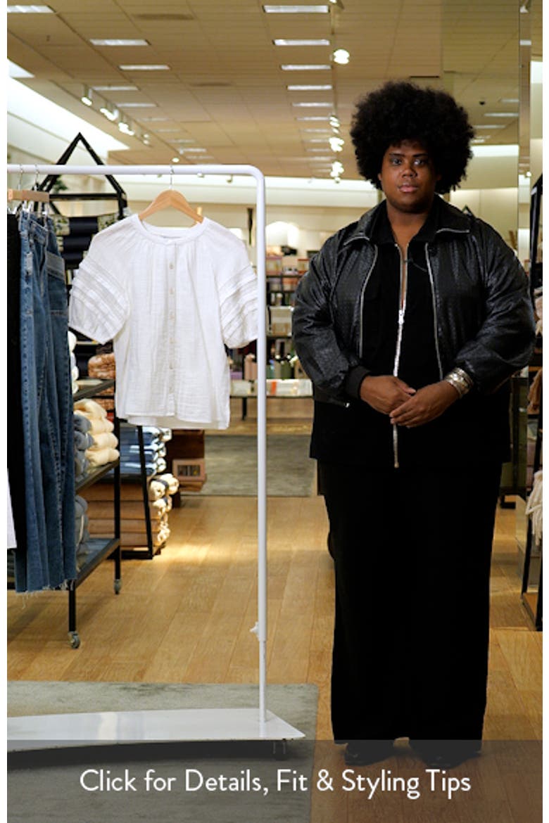 Lace Inset Cotton Gauze Button-Up Shirt video