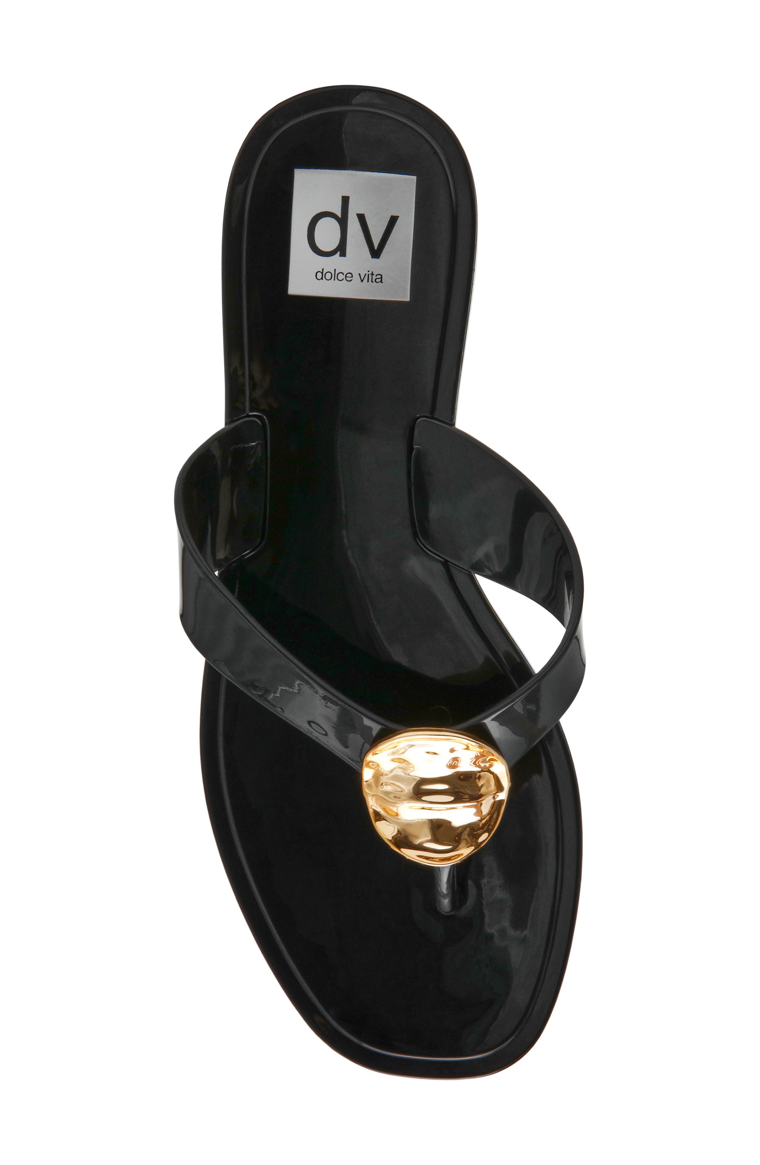 DV by Dolce Vita Jespar Flip Flop Sandal, Alternate, color, Black Shiny