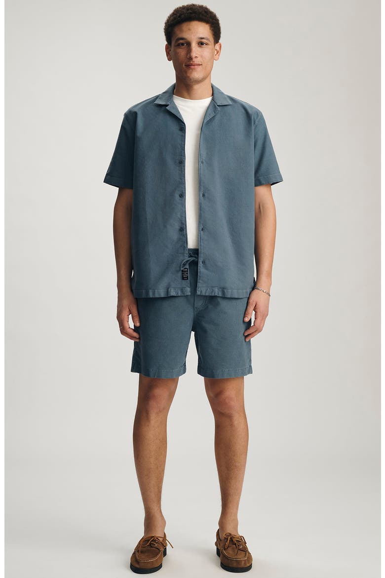 Textured Corduroy Drawstring Shorts, Alternate, color, FLINT STONE