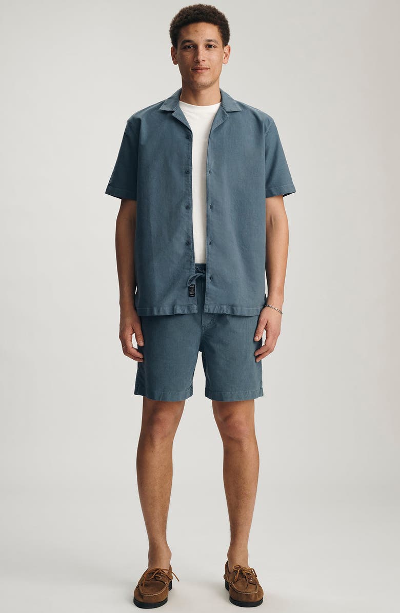 Mavi Jeans Textured Corduroy Drawstring Shorts, Alternate, color, Flint Stone