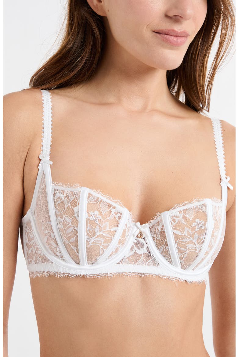 Mascarade °9 Embroidered Underwire Balconette Bra, Alternate, color, WHITE
