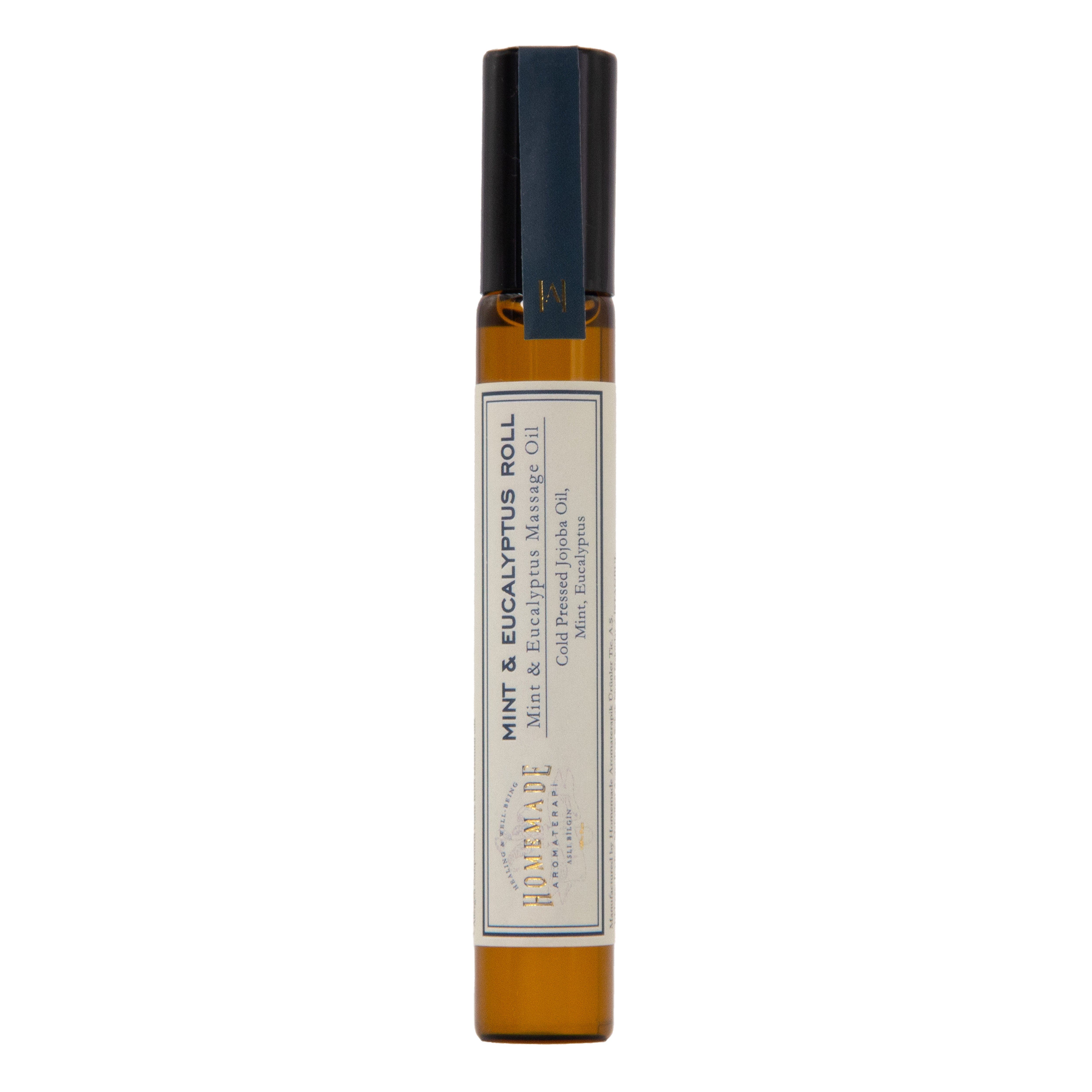 Homemade Aromaterapy Cooling Mint Eucalyptus Roll On Massage Oil In Gold