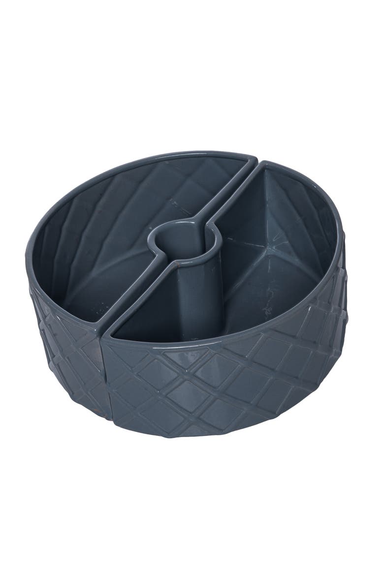 Transpac Dolomite Blue Two Piece Table Planter with Drainage Hole for Spring Garden Decor, Main, color, Blue