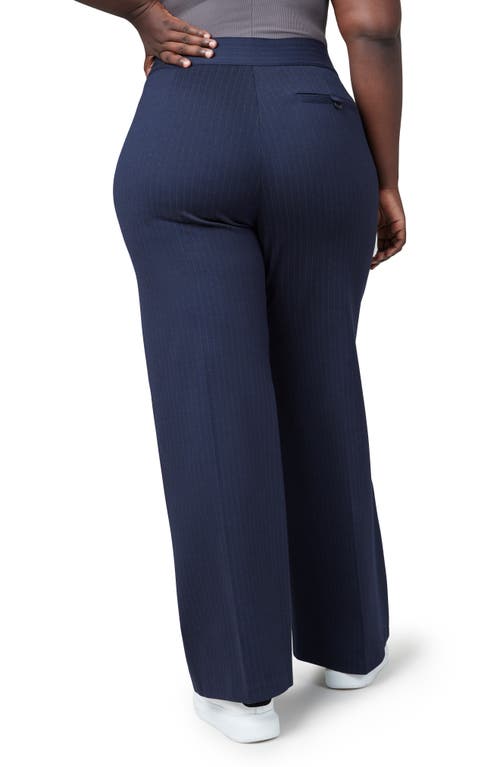 Spanx Perf Wide Leg Ponte Pants In Blue
