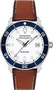 Movado Calendoplan Leather Strap Watch, 40mm