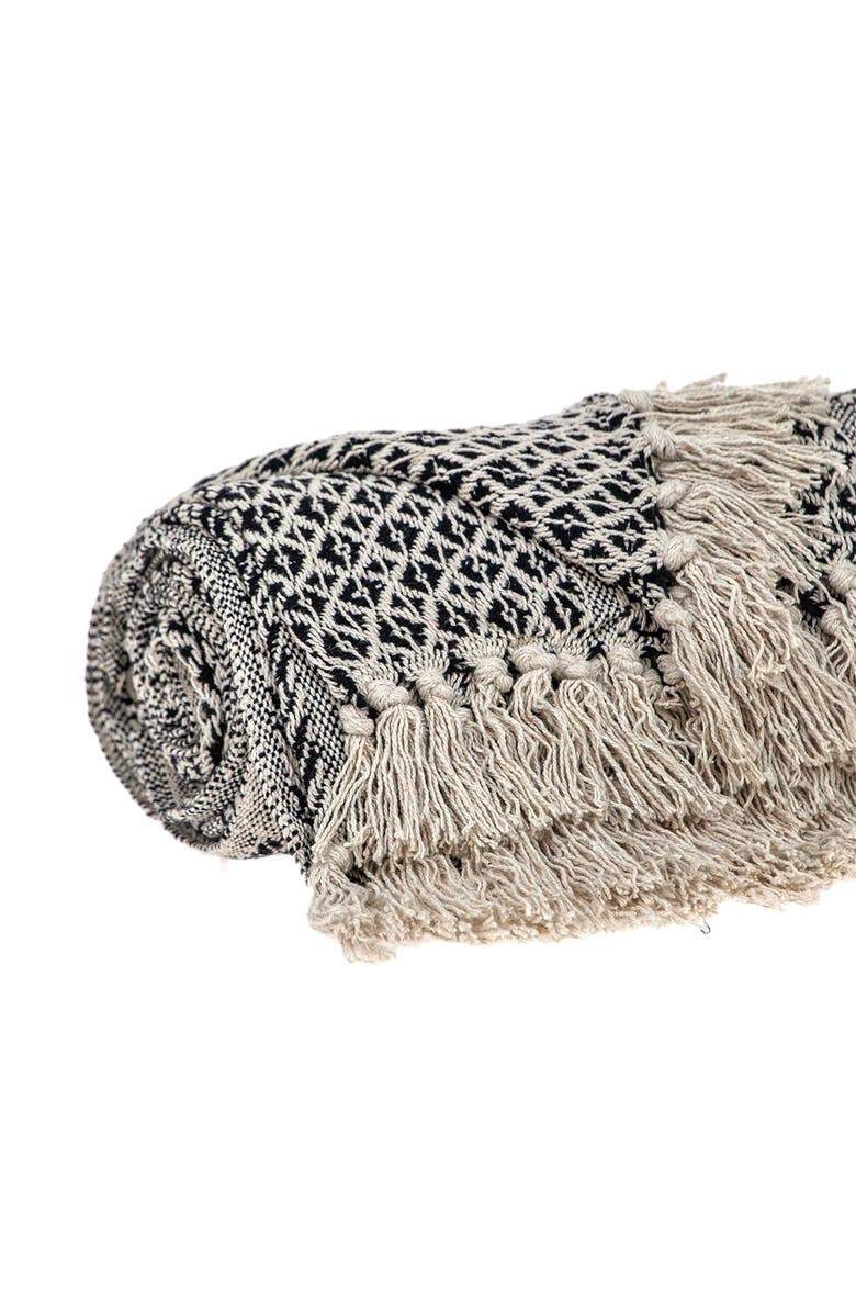 PARKLAND COLLECTION Shelly Transitional Beige 52" x 67" Woven Handloom Throw, Alternate, color, Beige