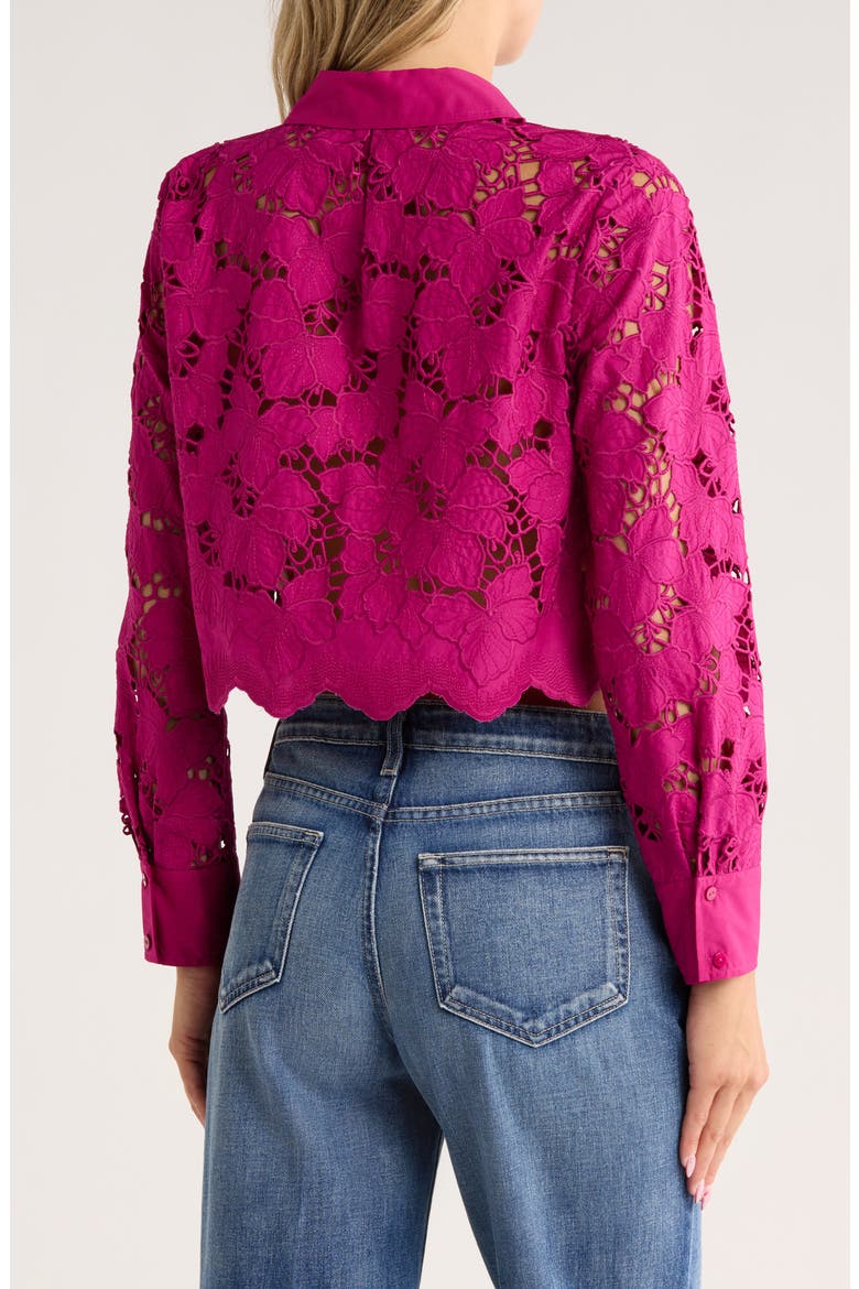 Seychelle Crop Button-Up Shirt, Alternate, color, RUBY