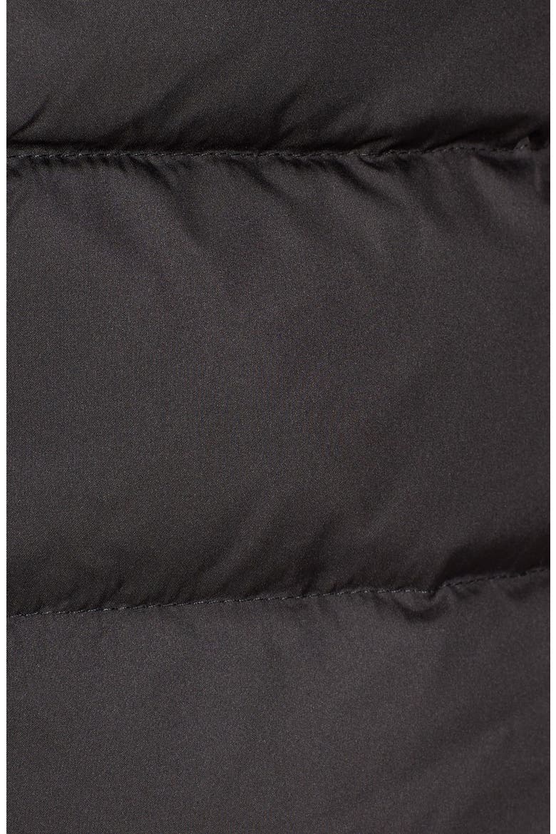 Hooded Down & Feather Fill Coat with Faux Fur Trim, Alternate, color, BLACK
