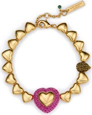 Kurt Geiger London Pavé Crystal Heart Flex Bracelet