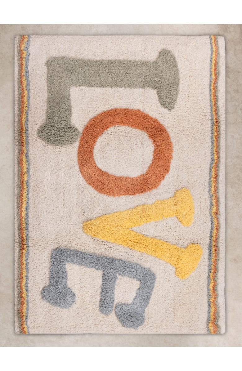 GAURI KOHLI Love Bath Mat 24"X36", Main, color, Multicolored