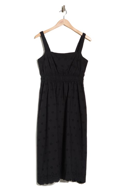 Embroidered Eyelet Cotton Midi Sundress