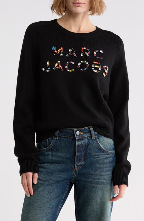 Gem Logo Merino Wool Knit Crewneck Top