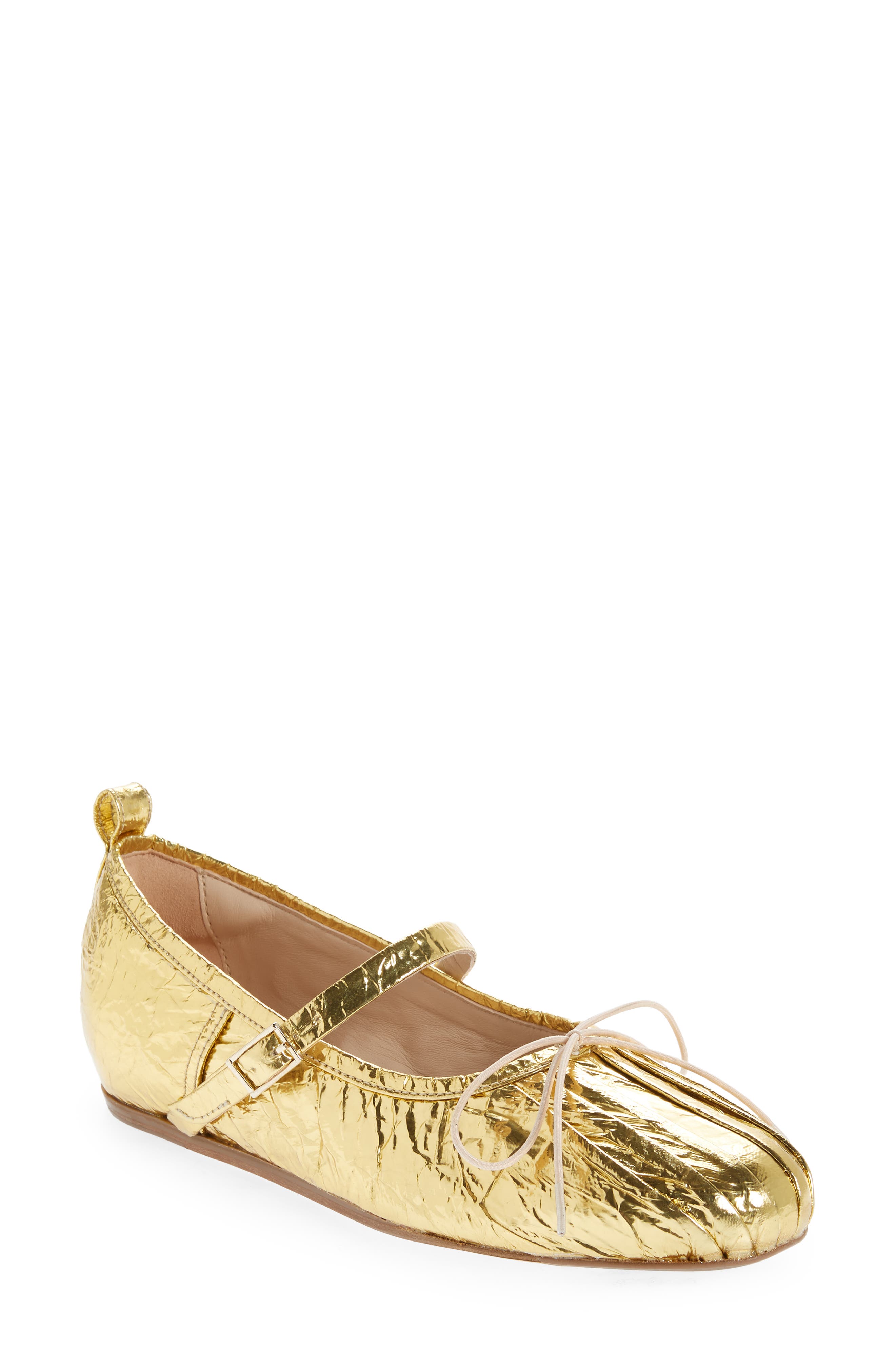 Simone Rocha Classic Pleated Toe Ballerina Flat, Main, color, 