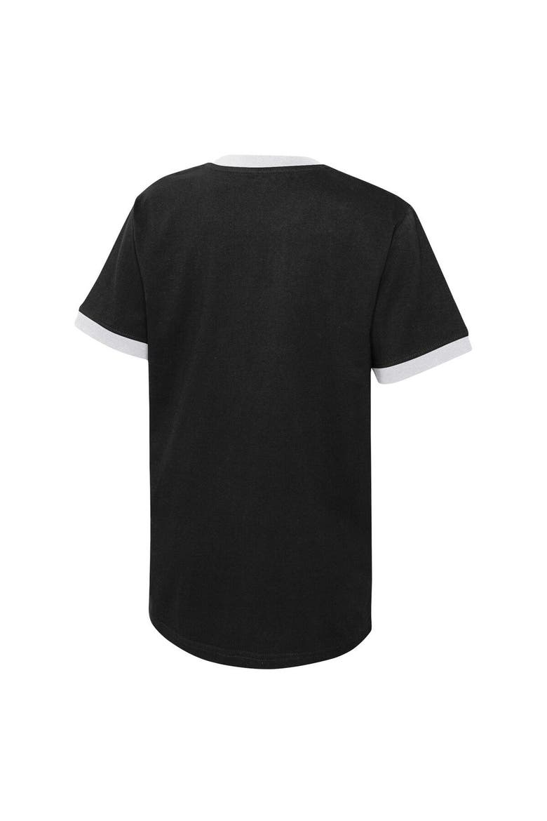 Youth Black Brooklyn Nets Hoop City Hometown Ringer T-Shirt, Alternate, color, Black