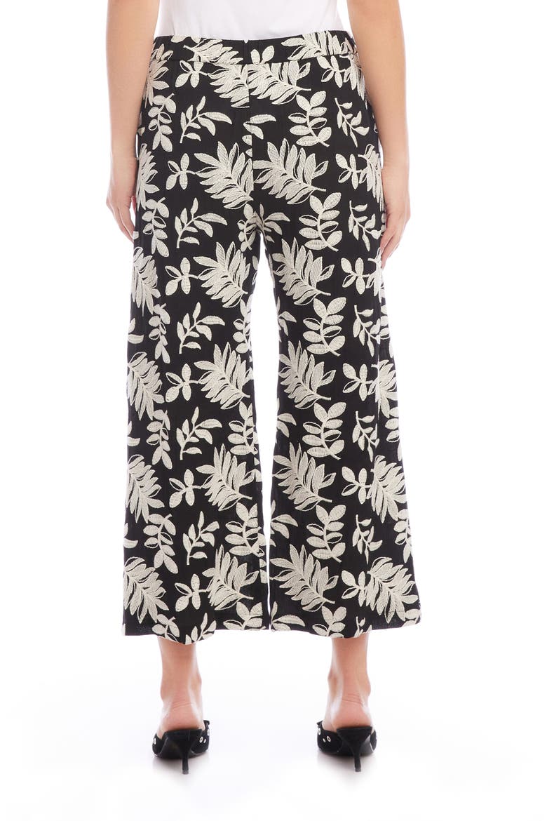 Rylie Embroidered Crop Pants, Alternate, color, BLACK