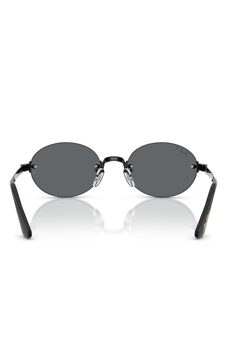 Ray-Ban x A$AP Rocky 54mm Polarized Oval Sunglasses, Alternate, color, Black / Dark Grey Polar