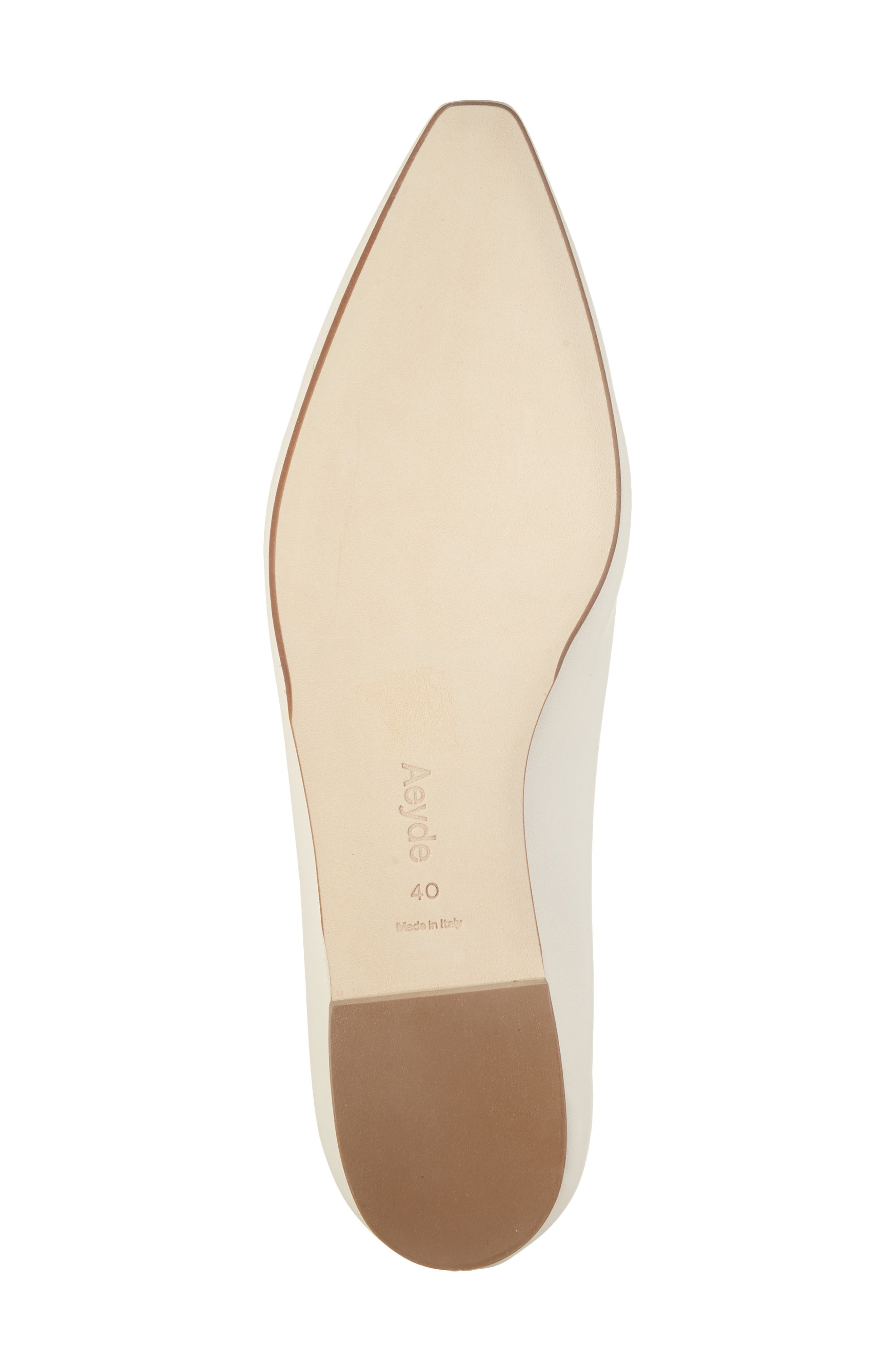 aeyde Betty Pointed Toe Flat, Alternate, color, Creamy