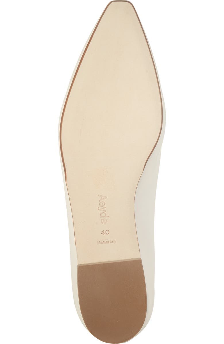 aeyde Betty Pointed Toe Flat, Alternate, color, Creamy
