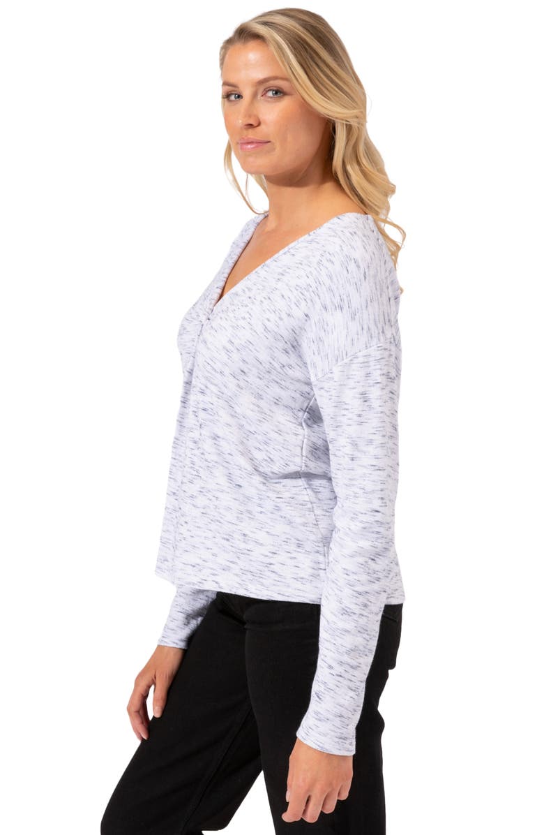 Threads 4 Thought Johanna Long Sleeve V-Neck Overlap Shirt, Alternate, color, Marble