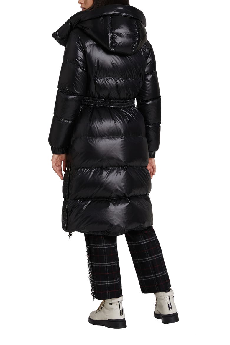 Aliquippa Long Down Puffer Coat, Alternate, color, BLACK