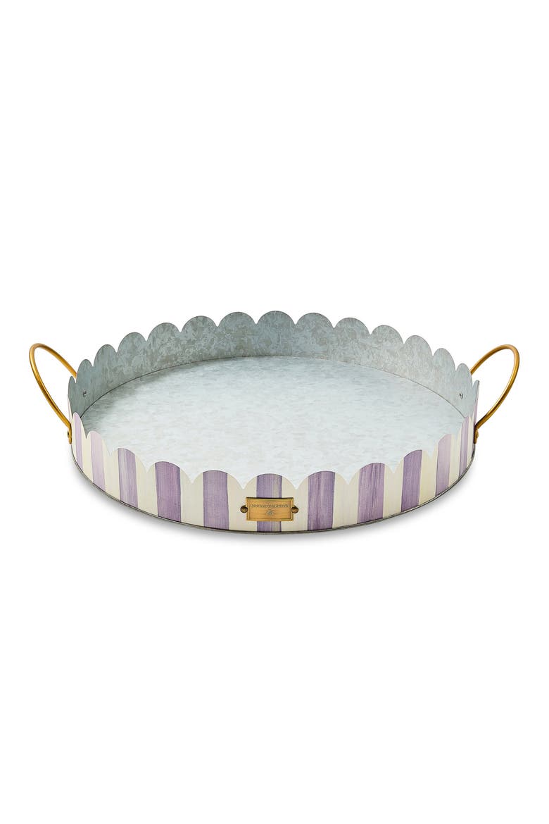 Violet Stripe Set of 2 Serving Trays, Alternate, color, VIOLET