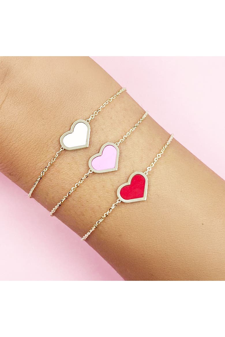 Bubblegum Pink Single Heart Bracelet, Alternate, color, Bubblegum Pink